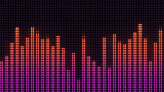 Equaliser bars in orange and purple